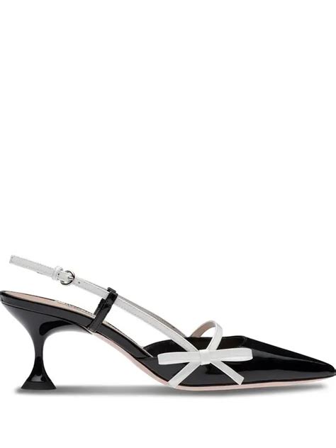 miu miu bow detail slingback pumps